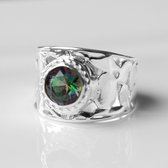 Natuursieraad - 925 sterling zilver granaat ring maat 17.25 mm - edelsteen sieraad - handgemaakt