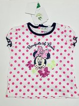 Disney Minnie Mouse t-shirt - polkadot - wit/roze - maat 86 (24 maanden)