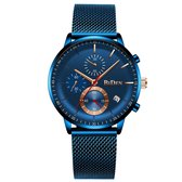 BiDen - Unisex Horloge - Blauw/Blauw - 41mm