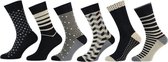 Grappige sokken - Funny socks - Sokken heren - Vaderdag kados - Cadeau voor man - Patroon beige - Maat 40/46 - 6 paar