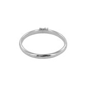 Silventi 9Sil-21405 Zilveren Armband - Dames - Bangle - Glad - Scharnier - 6 x 44 x 56 mm - Veiligheidsachtje - Halfrond - Rhodium - Zilver