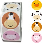 beloningsstickers boerderij - stickerrol - 500 dierenstickers - stickers voor kinderen - educatief speelgoed - Blijderij