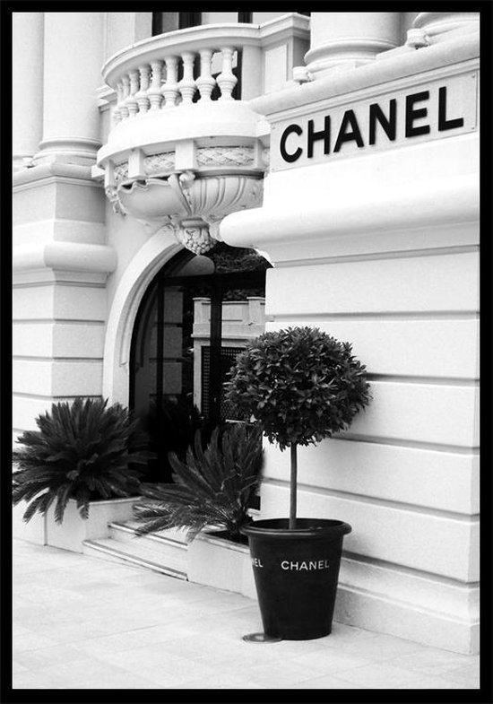Chanel Store A4 luxury zwart wit poster