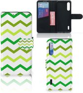 Telefoonhoesje Xiaomi Mi A3 Flip Case Zigzag Groen