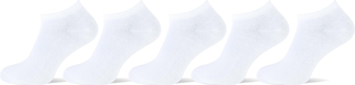 Teckel 12 paar sneaker sokken katoen naadloos - wit - 39/42