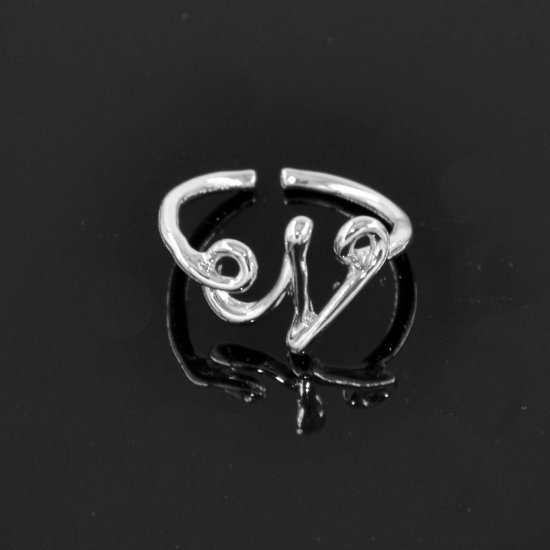 Gading® Dames Ring met letter "N"- vrouwen zilverkleurig letter Ringen- Vriendschapsring - Relatie Ringen