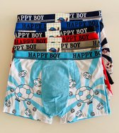 Jongens katoenen boxershorts 6 pack met voetbalafbeelding 164/170