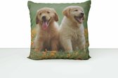 Sierkussen - Golden retriever pups - Woon accessoire - 60 x 60 cm