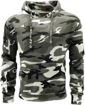 Grijze Hoodie heren met capuchon - Light Sport Sweater - Camouflage kleding - Urban - Maat 4XL