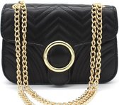 Lillou - Trendy Schoudertas met ketting - Zwart - Dames - cadeau - Moederdag