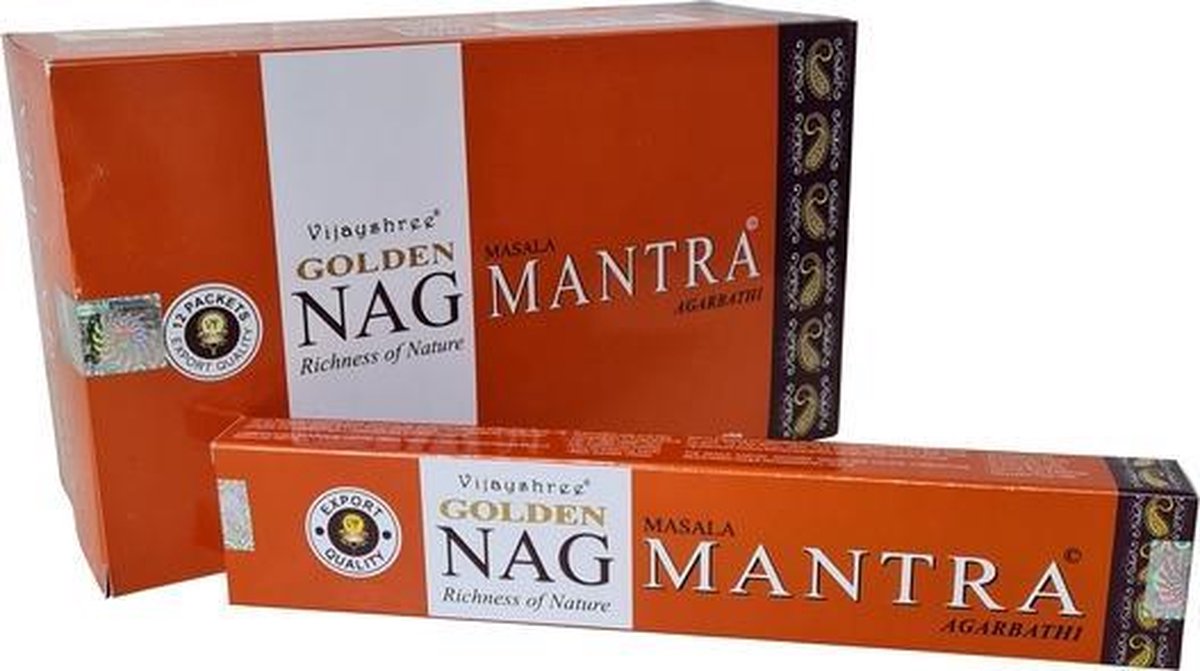 Goedkoopste Wierookstokjes Golden Nag Mantra (doos van 12 pakjes