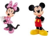 Bullyland - Speelset - Taarttoppers Mickey ( 3,5x3x6 cm) & Minnie Mouse (4x3x7 cm)