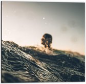 Dibond - In de Golven - 50x50cm Foto op Aluminium (Met Ophangsysteem)