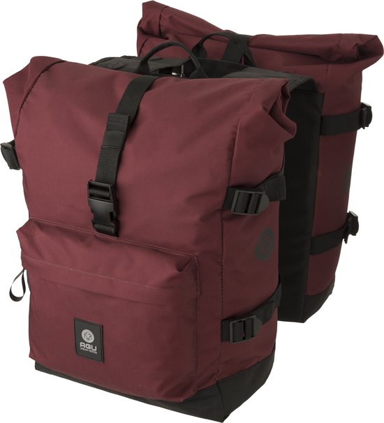 Sacoches Vélo Agu H2O Roll Top II – Double Sacoche Urbaine Marron, étanche, Neuve