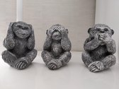 apen horen zien zwijgen beeld aap beton 15cm hoog chimpansee decoratie