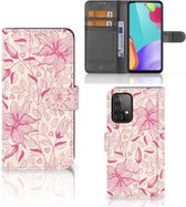 Telefoon Hoesje Samsung Galaxy A52 Magnet Case Pink Flowers