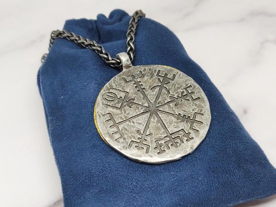 Roer van ontzag en Viking Vegvisir Rune speer hanger ketting, nooit vervagen Noorse mythologie sieraden Viking heidense amulet cadeau