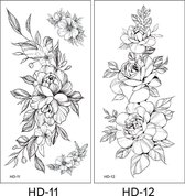 2 stuk XL Tattoo Sticker Gezicht Hand Mooie Body Art Nep Tatoo Tijdelijke Waterdichte Taty model HD1112