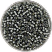 9566-4 Rocailles grijs mat zilverkern 2.6mm