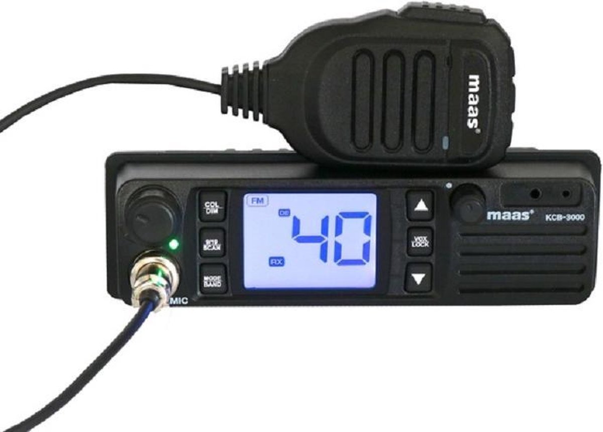 Maas® KCB-3000 - AM/FM - CB radio - 12/24 Volt - 27 MHz - VOX - Hoofdtelefoonaansluiting