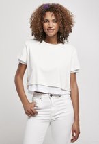 Urban Classics - Full Double Layered Dames T-shirt - S - Wit