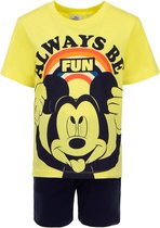 Disney kinder shortama Mickey Mouse - Geel  - 116