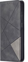 Samsung Galaxy A72 Hoesje - Mobigear - Rhombus Slim Serie - Kunstlederen Bookcase - Zwart - Hoesje Geschikt Voor Samsung Galaxy A72