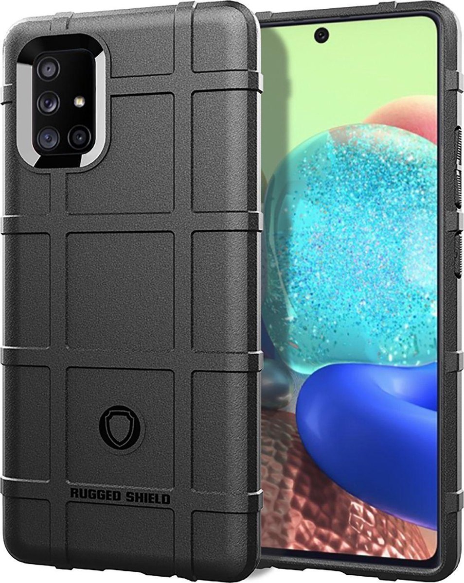 Mobigear Hoesje geschikt voor Samsung Galaxy M51 Telefoonhoesje Flexibel TPU | Mobigear Rugged Shield Backcover Shockproof | Schokbestendig Galaxy M51 Telefoonhoesje | Anti Shock Proof - Zwart