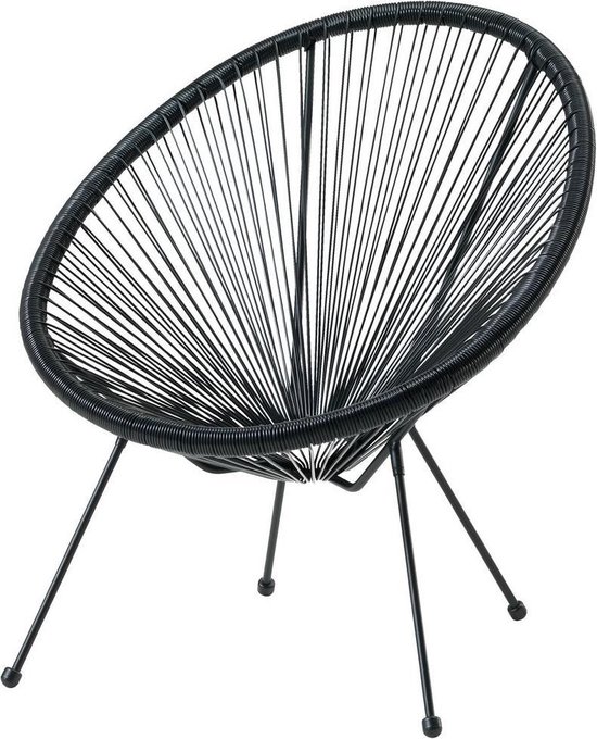 Loungestoel ei vorm / Tuinstoel / Zwart / 1 Stuk / Acapulco | bol.com