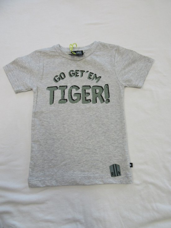 rumbl , jongens , t-shirt korte mouw, grijst ,tiger , 92 / 98 - 2/ 3 jaar