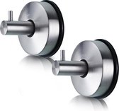 REVALL Vacuum Handdoekhaakjes - Zelfklevend - Herbruikbaar - 2 stuks - Handdoekhouder - RVS - Zilver