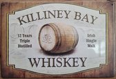 Killiney Bay single malt Whiskey Reclamebord van metaal METALEN-WANDBORD - MUURPLAAT - VINTAGE - RETRO - HORECA- BORD-WANDDECORATIE -TEKSTBORD - DECORATIEBORD - RECLAMEPLAAT - WAND