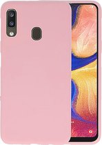 Samsung a20s hoesje - Samsung galaxy A20S hoesje roze siliconen case hoes cover hoesjes