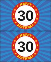 2x stuks happy Birthday 30 jaar vlag verjaardag150 x 90 cm - 30 jaar versiering feestartikelen