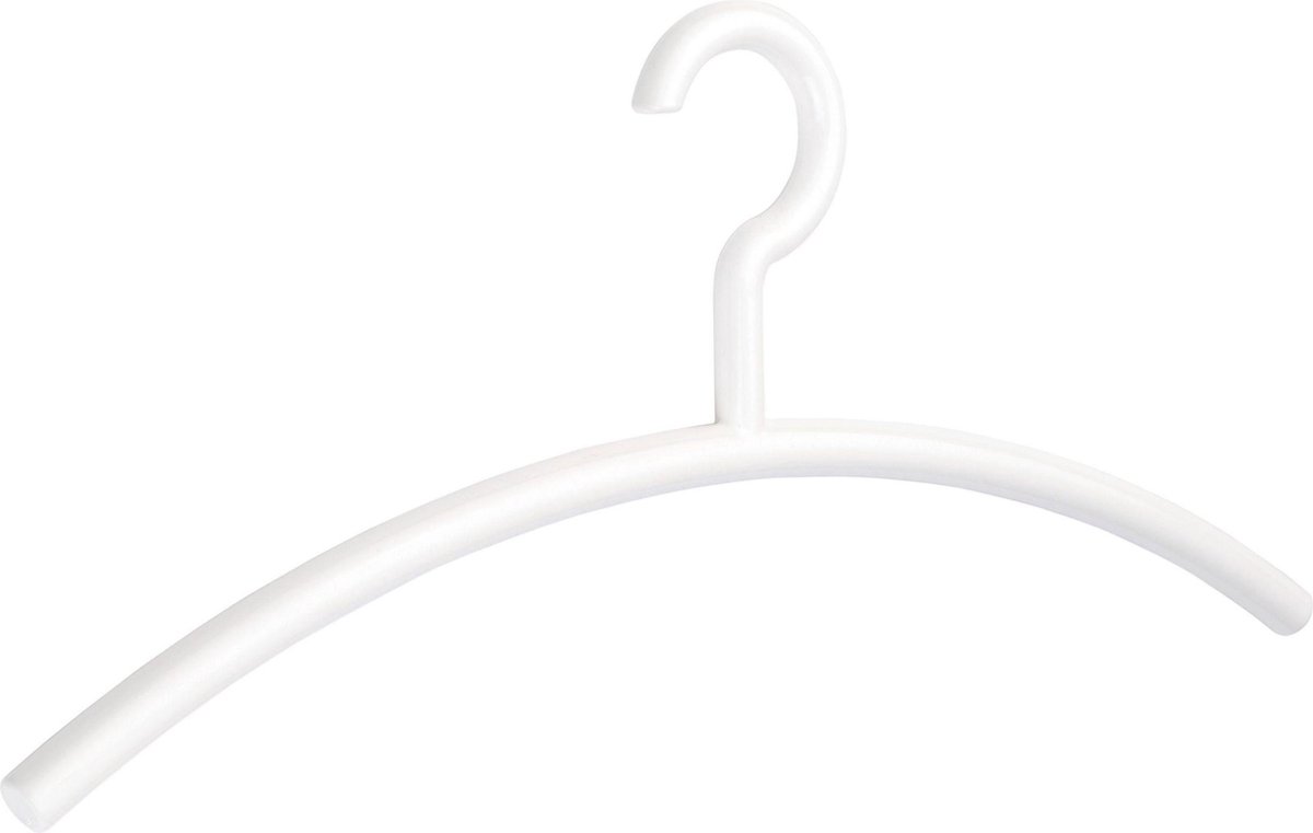 [Set van 5] Moderne massief witte kunststof design hangers / kledinghangers / garderobehangers / jashangers