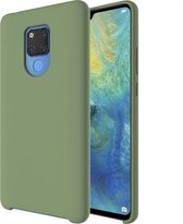 Pure Color Liquid Silicone Case voor Huawei Mate 20 X (Army Green)