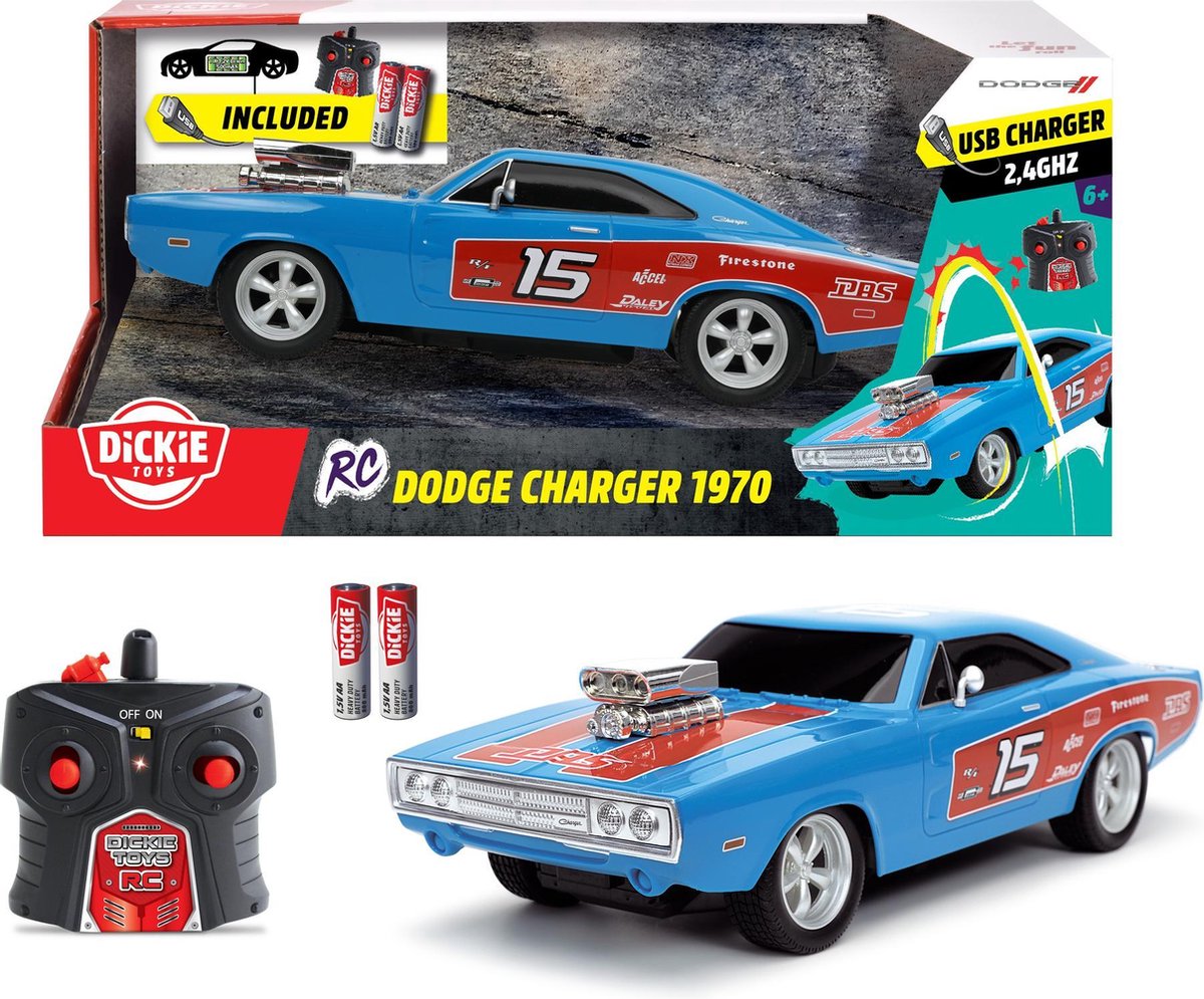 Dickie Toys RC Dodge Charger 1970 - 1:16 - Bestuurbare auto