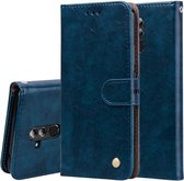 Zakelijke stijl olie-wax textuur horizontale flip lederen hoes voor Huawei Mate 20 Lite, met houder & kaartsleuven en portemonnee (blauw)