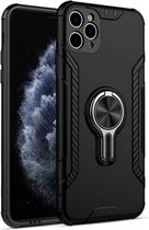 Voor iPhone 11 Pro Max metalen ringhouder 360 graden roterende TPU + pc beschermhoes (zwart)