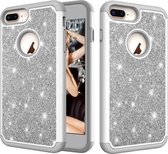 Glitterpoeder Contrast Skin Shockproof Silicone + PC-beschermhoes voor iPhone 6 Plus & 6s Plus & 7 Plus & 8 Plus (grijs)