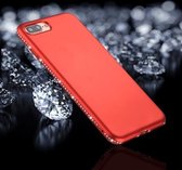 Voor iPhone 8 Plus & 7 Plus Crystal Decor Zijkanten Frosted Soft TPU beschermende achterkant van de behuizing (rood)
