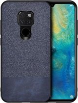 Schokbestendige splicing PU + stoffen beschermhoes voor Huawei Mate 20 (blauw)