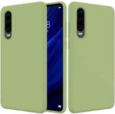 Effen kleur vloeibaar siliconen schokbestendig hoesje met volledige dekking voor Huawei P30 (groen)