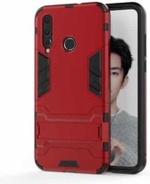 Schokbestendige pc + TPU-hoes voor Huawei Nova 4, met houder (rood)