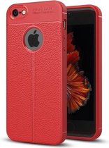 Voor iPhone 5 & 5s & SE TPU schokbestendige beschermende achterkant van de behuizing (rood)