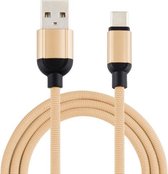 3A USB naar USB-C / Type-C gevlochten datakabel, kabellengte: 1 m (goud)