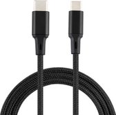 2A USB naar USB-C / Type-C gevlochten datakabel, kabellengte: 1 m (zwart)