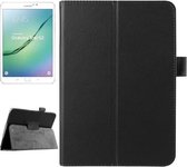 Litchi Texture Horizontale Flip Effen Kleur Smart Leather Case met Twee-vouwbare Houder & Slaap / Wekfunctie voor Galaxy Tab S2 8.0 / T715 (Zwart)