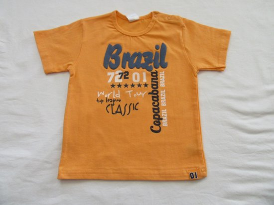 dirkje , jongens , t-shirt korte mouw , orange , brazil , 18 maand 86