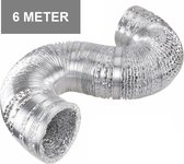 Flexibele aluminium ventilatieslang ongeïsoleerd - Aluminium - Ø 125mm - Lengte 6 METER - Luchtafvoerslang - Afvoerslang